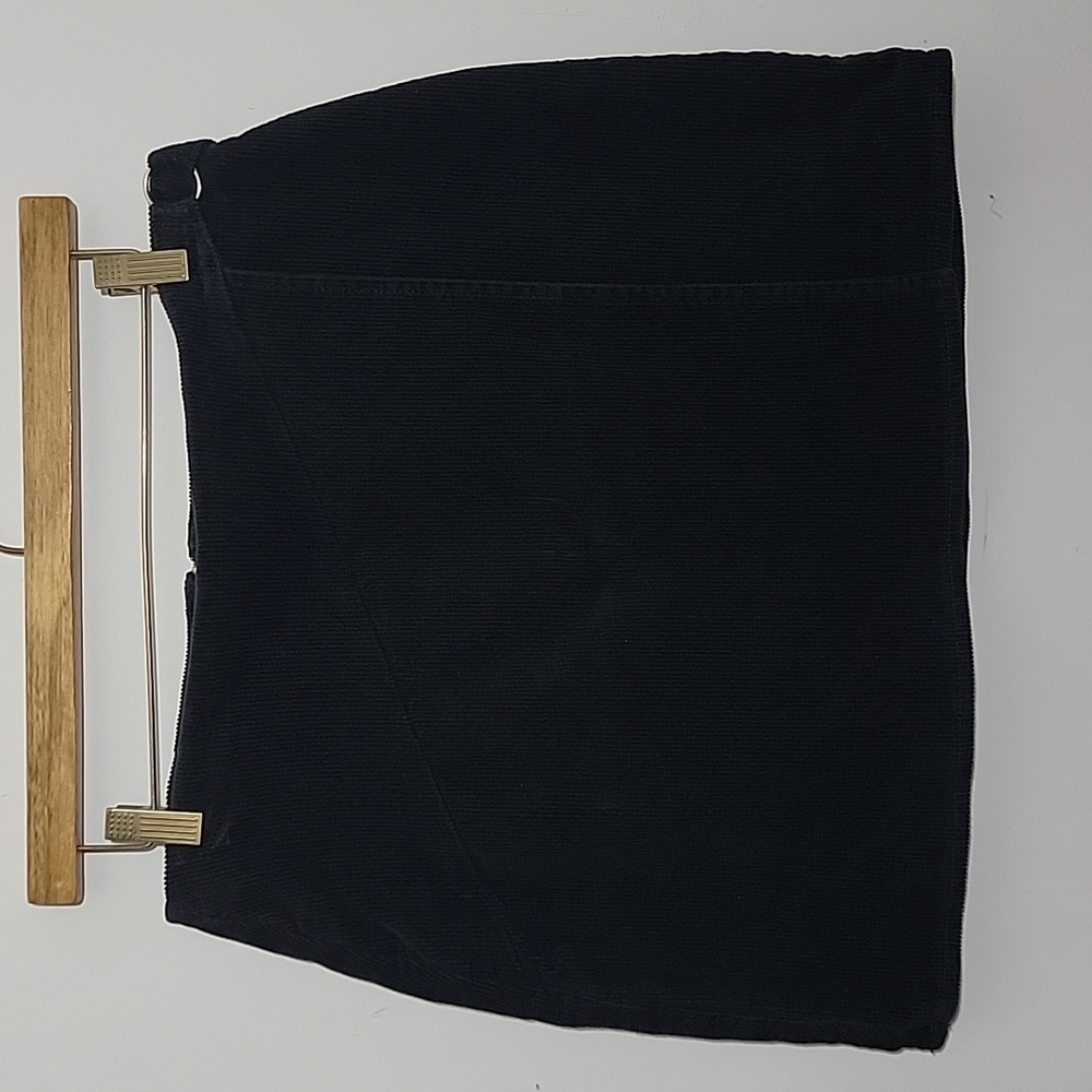 SO Black Corduroy Stretch Wrap Mini Skirt Juniors Size 15 / 32W